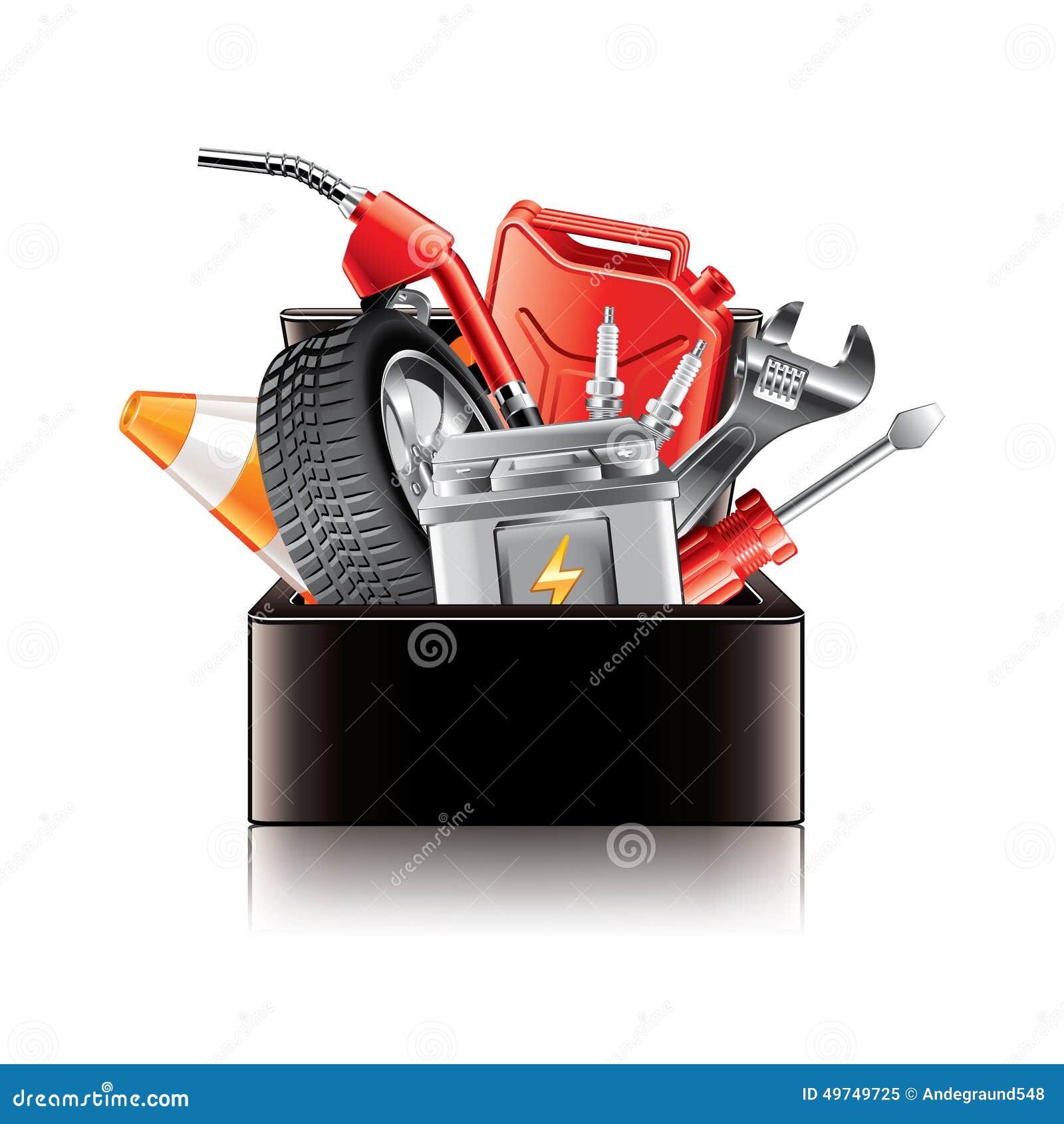 Auto Parts in the Cardboard Box. Stock Illustration - Illustration of  cardboard, camshaft: 56800238