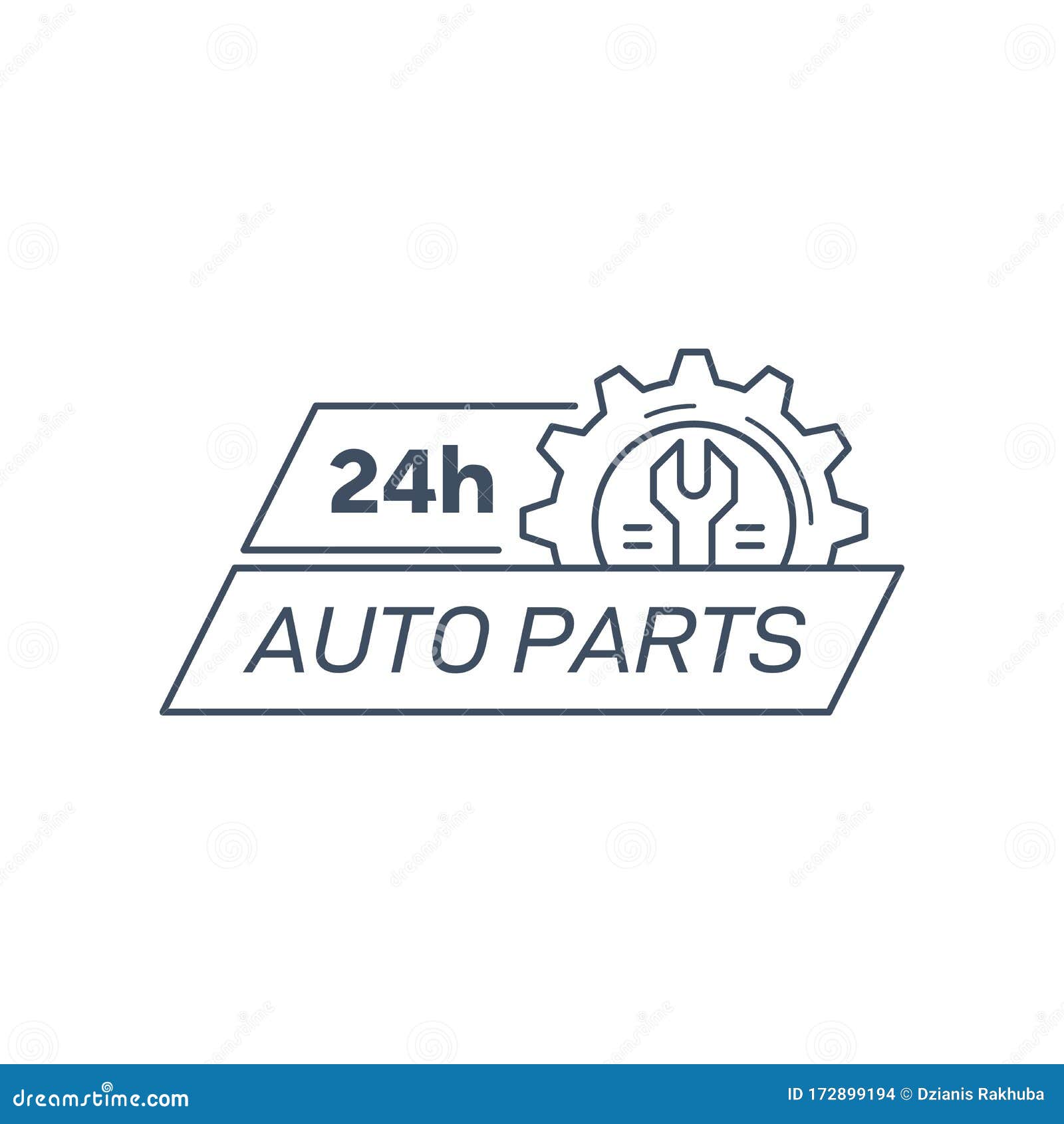 Auto Parts Store Company Badge Design, Stock Vector Stock Vector
