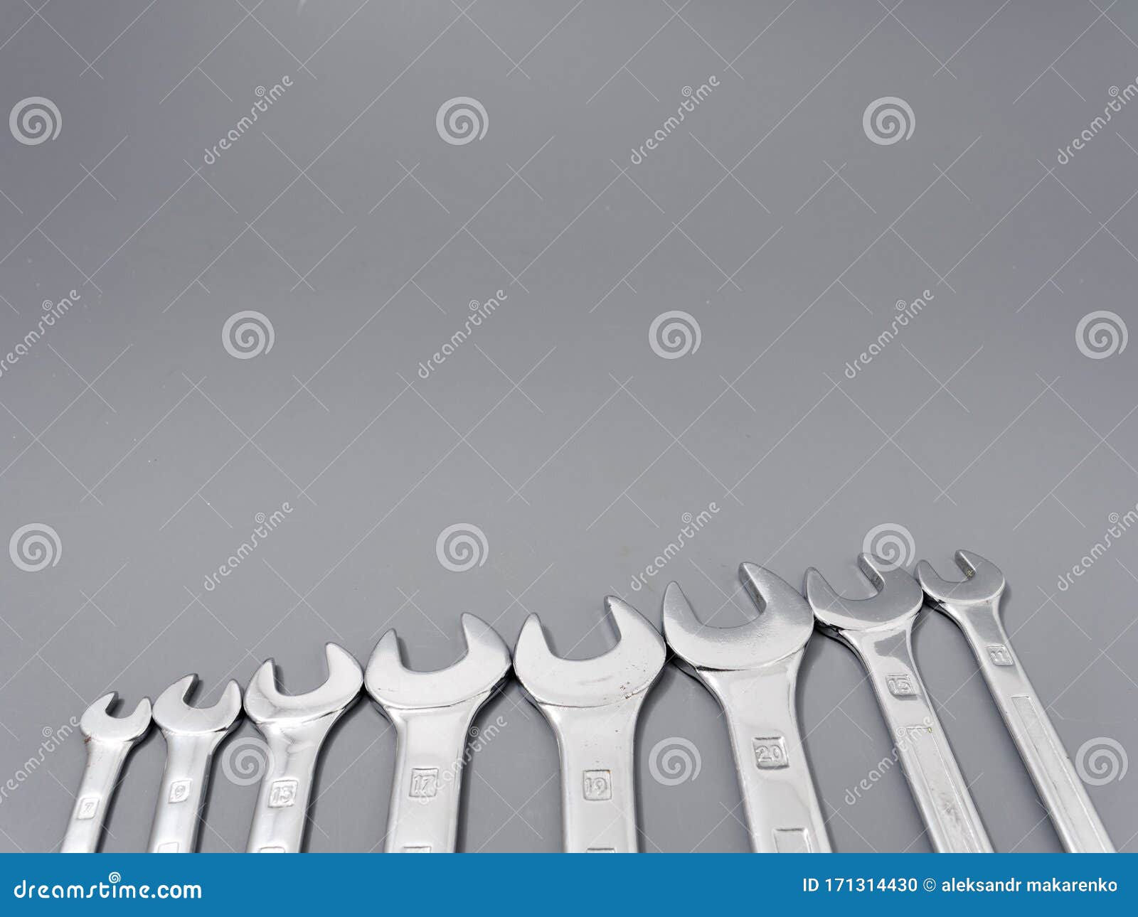 Auto Repair Wrenches On A Gray Background Stock Photo Image of grey