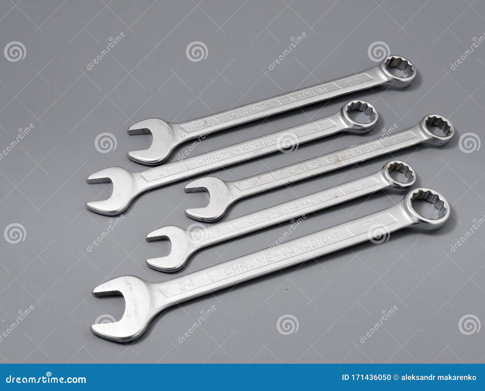 Auto Repair Wrenches on a Gray Background Stock Photo Image of