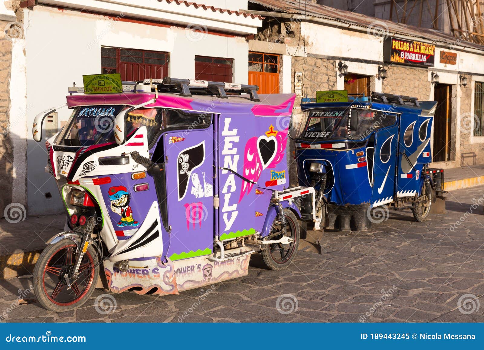 Auto Rickshaw in Chivay, in Southern Peru Editorial Image Image of