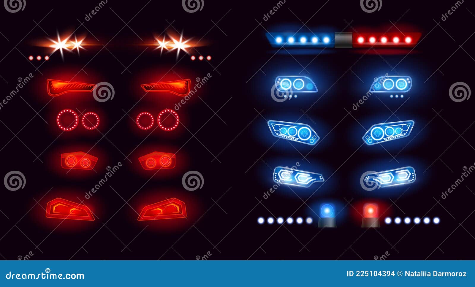 Auto Scheinwerfer Bar Led Automobil Licht. Realistische Auto