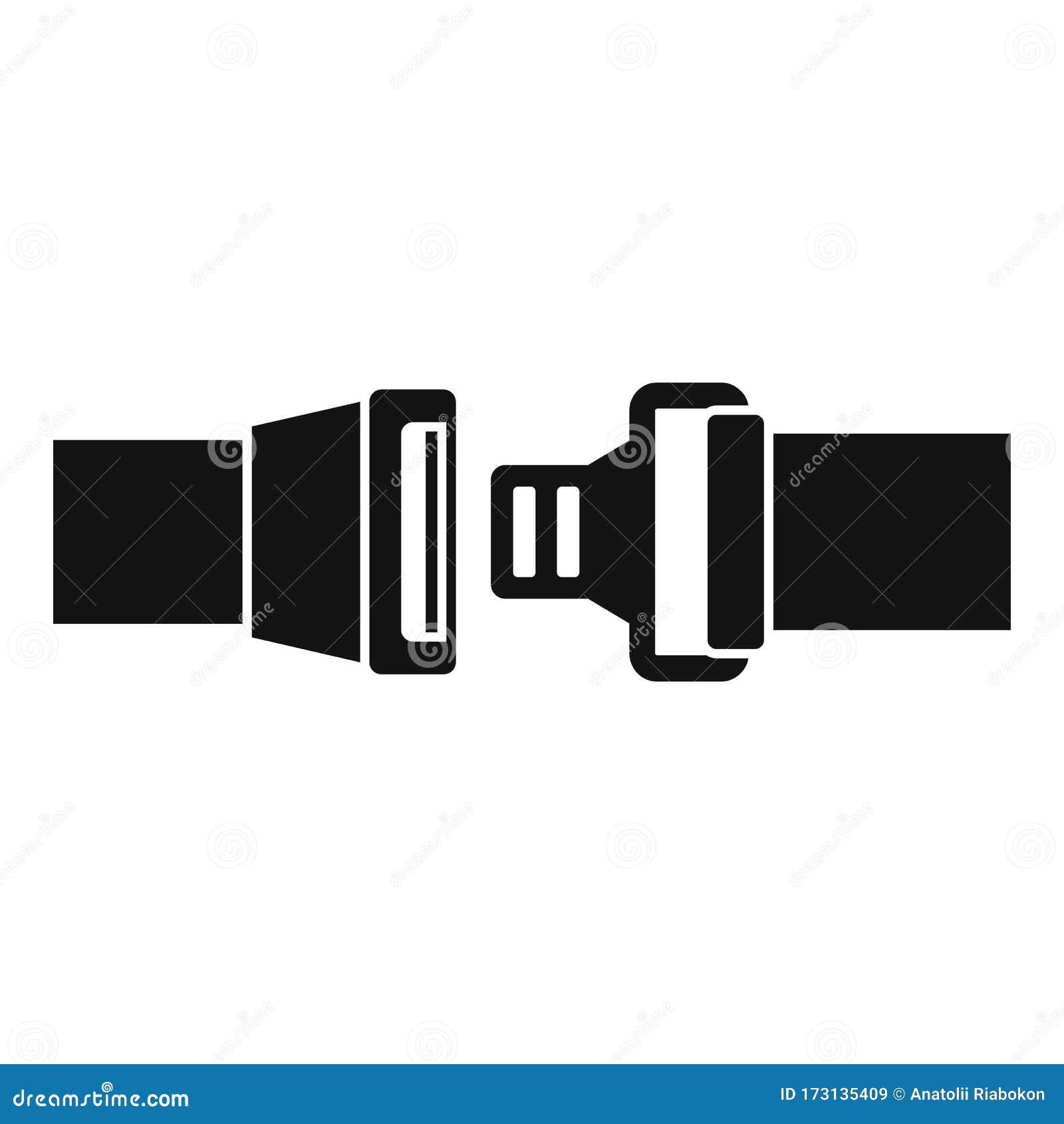 Auto Seatbelt Icon, Simple Style Stock Vector - Illustration of black ...