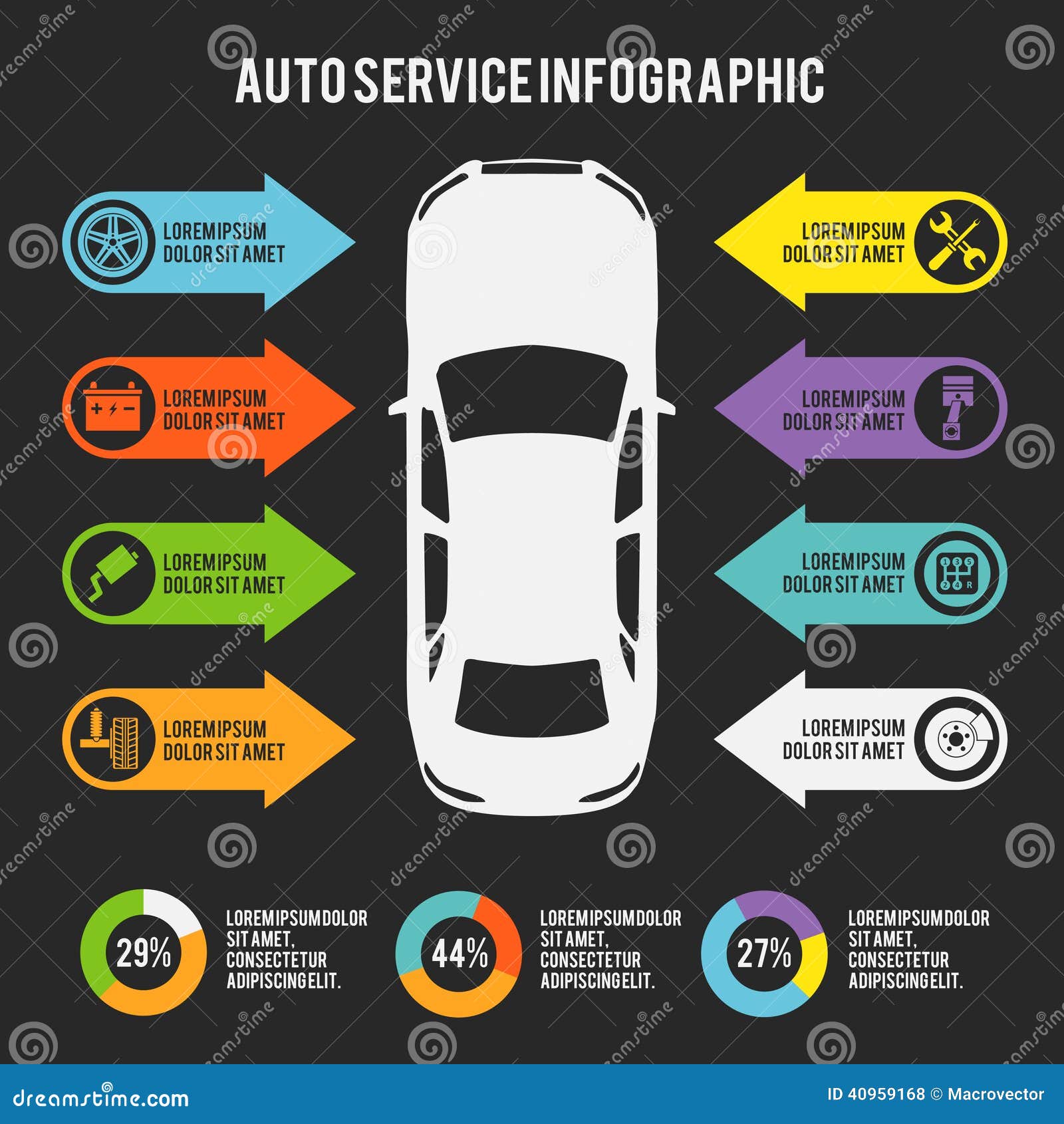 Auto Service Infographic Stock Vector Illustration Of Battery Auto Service Infographic Stock Vector Illustration Of Battery