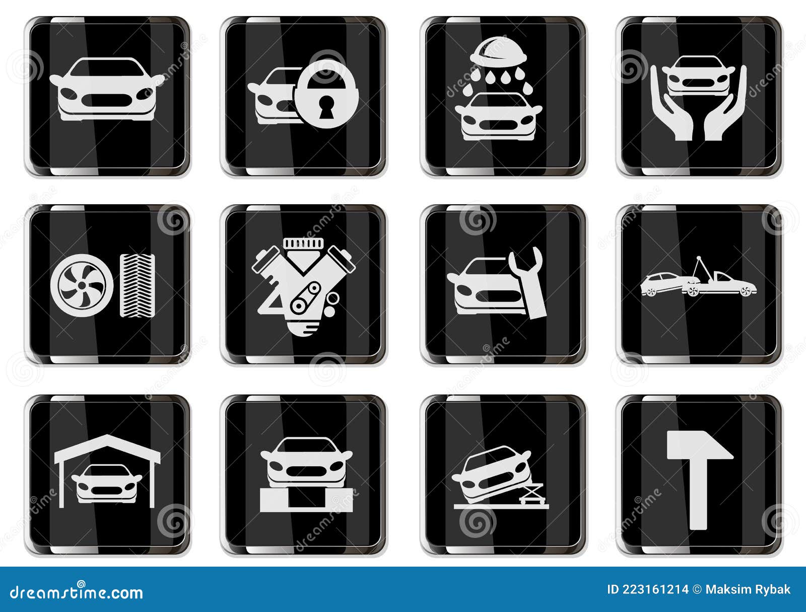 Ausstattung Symbol set.in Auto Ausstattung Symbole, zum Privat