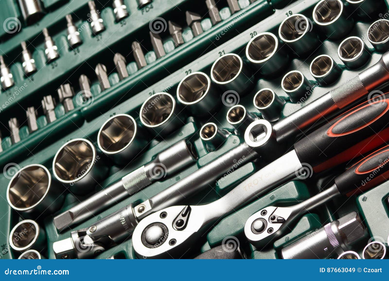 Auto Service Tools and Ratchet Sets. Stock Image Image of ratchet