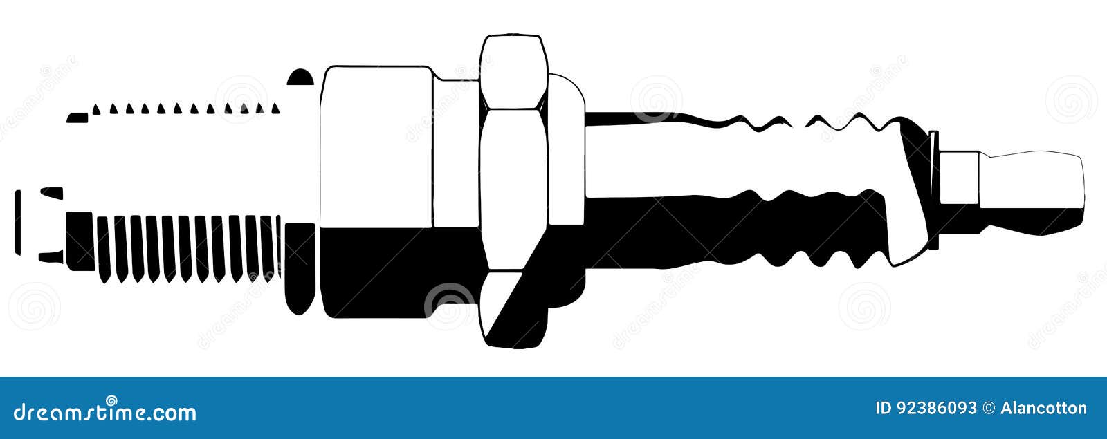 Auto Spark Plug stock vector. Illustration of sparking 92386093