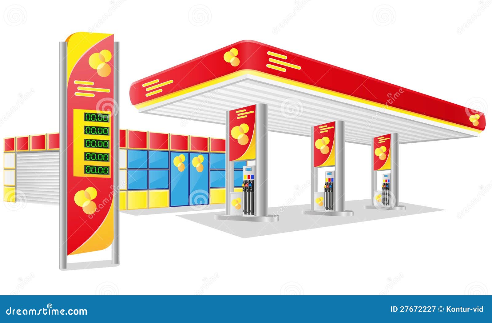 AutoTankstellevektorabbildung Vektor Abbildung Illustration von