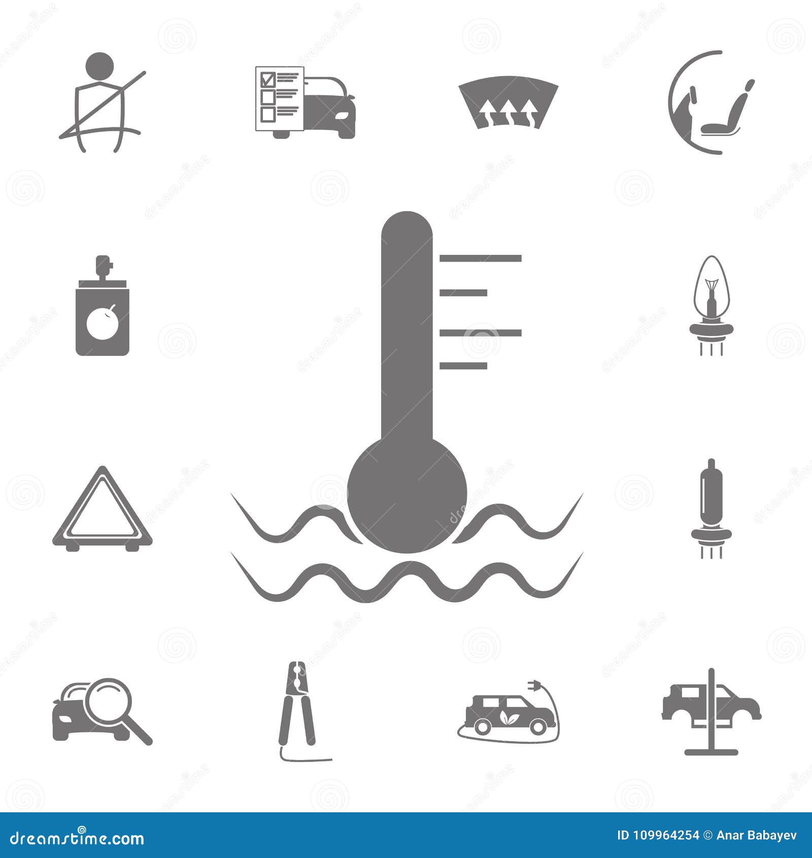 Auto Thermometer Icon. Set of Car Repair Icons Stock Illustration