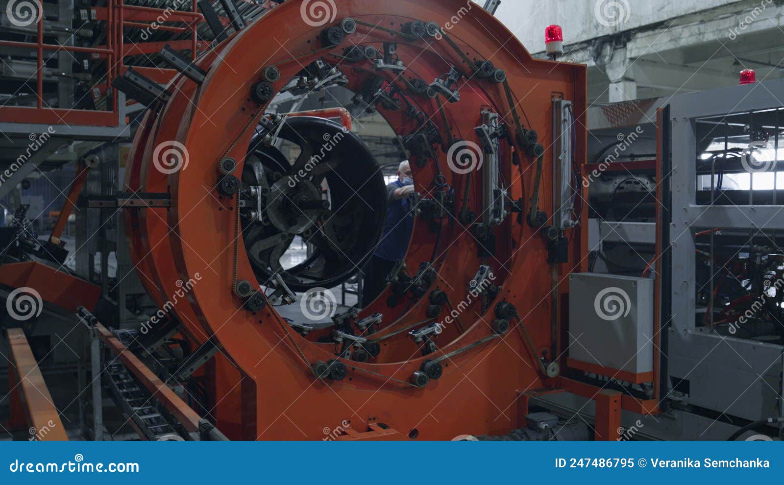 Auto Tire Manufacturing Machine Working Process in Technological Factory Stock Image Image of