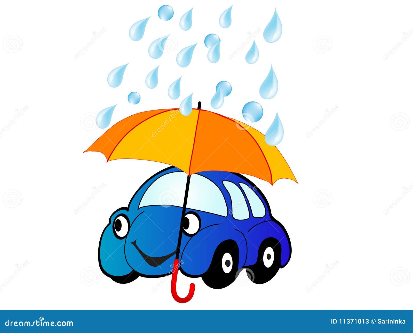 Auto unter Regenschirm vektor abbildung. Illustration von hintergrund -  11371013