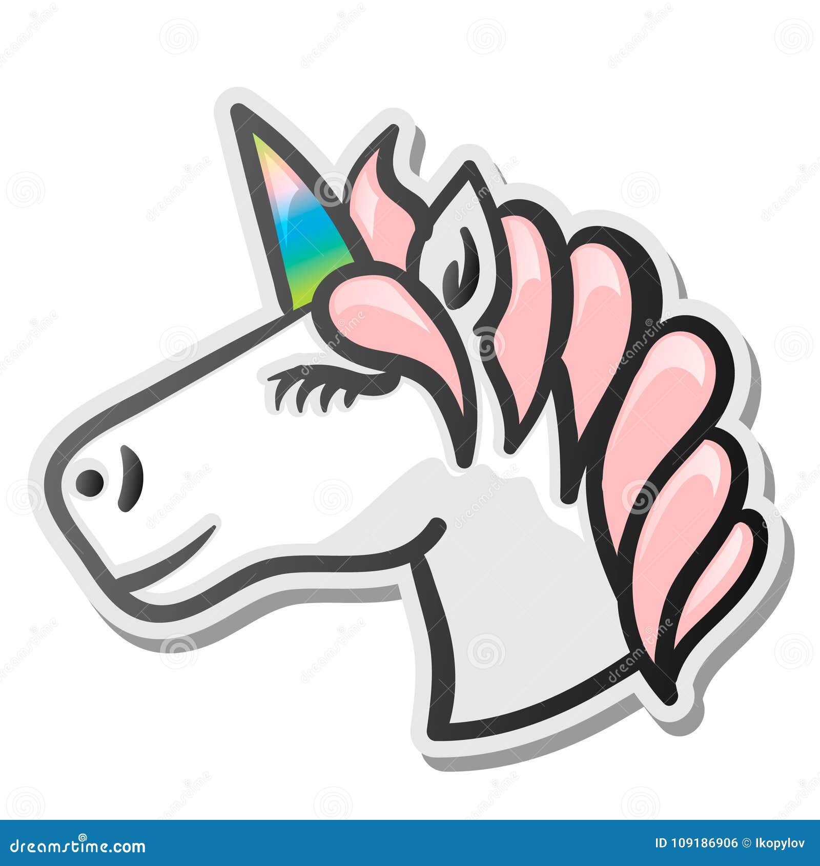 Autocollant D Emoji De Licorne Illustration De Vecteur Illustration Du Illustration Fantaisie