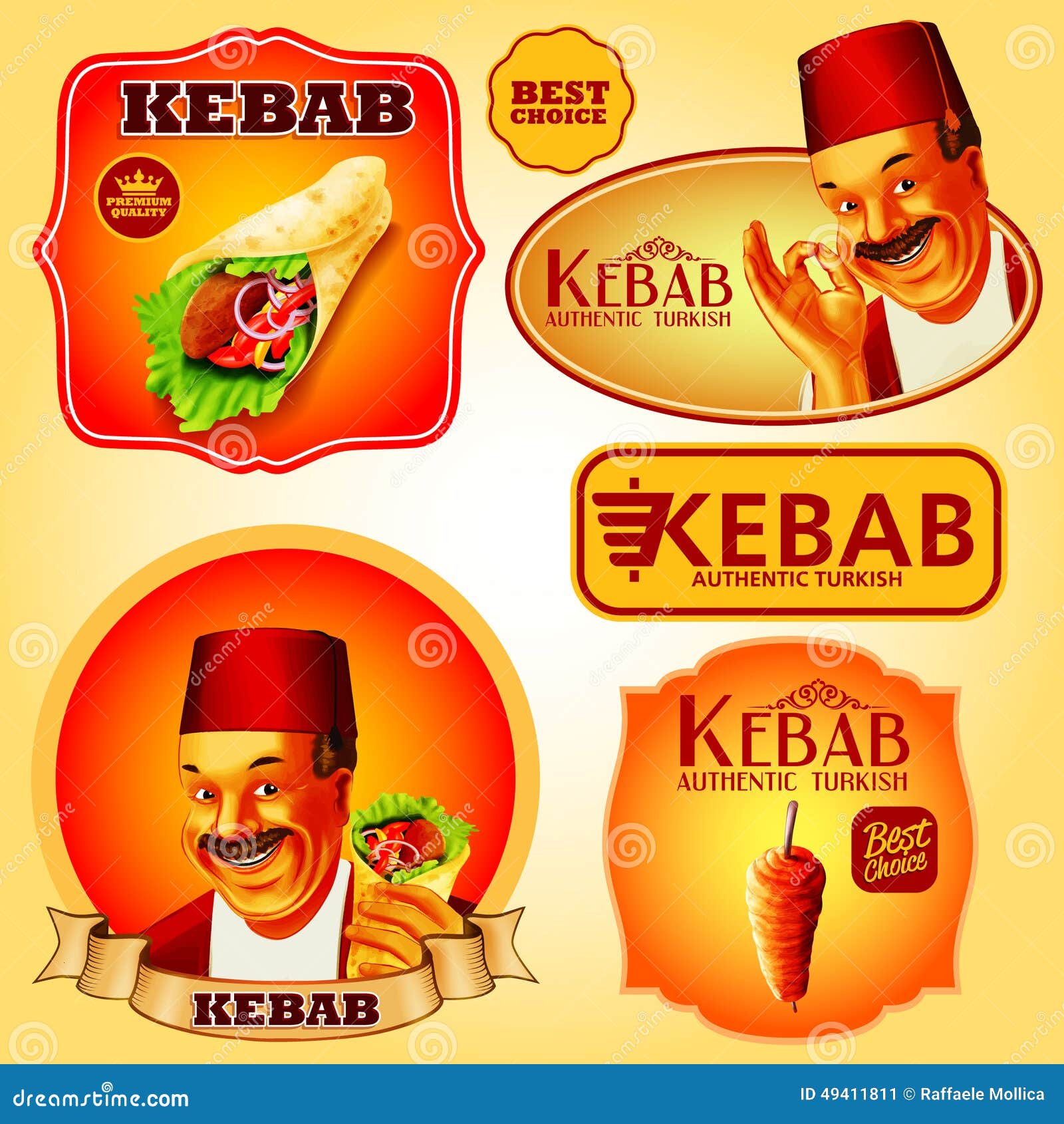 Autocollants De Chiche-kebab Illustration de Vecteur