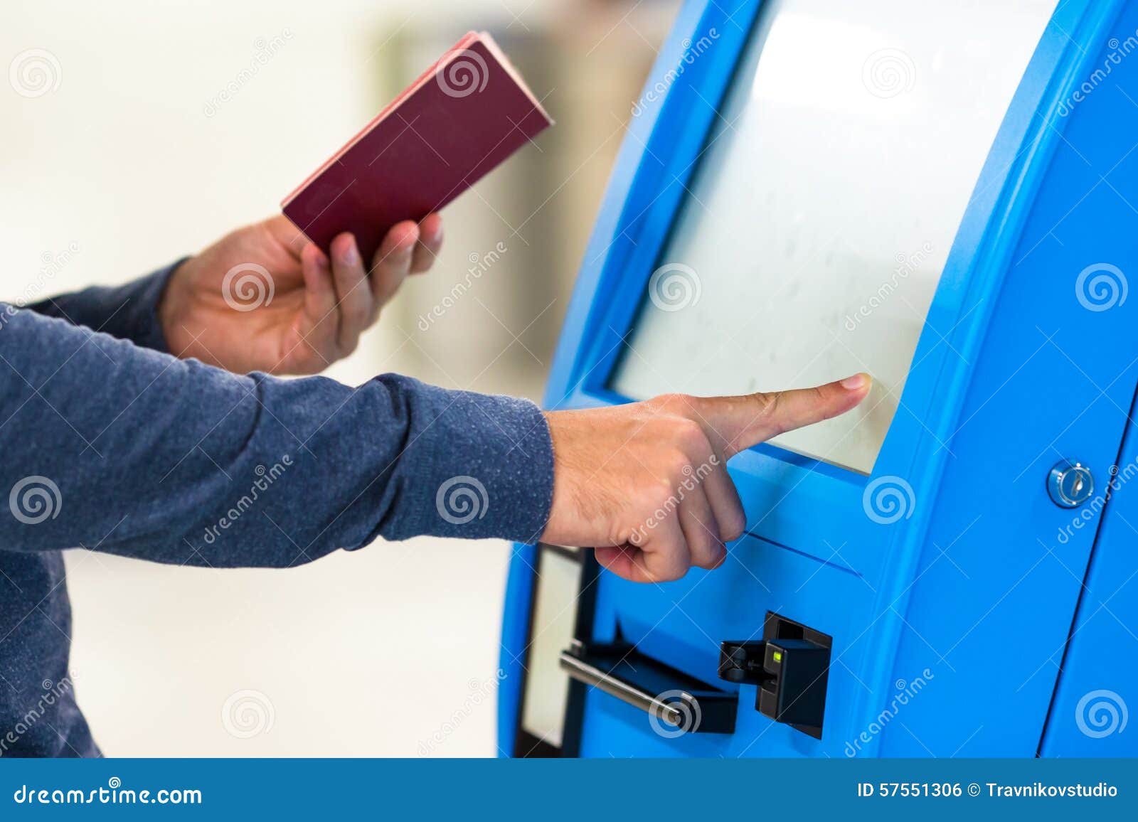 Automat for Printing Boarding Tickets in Airport Stock Photo Image of