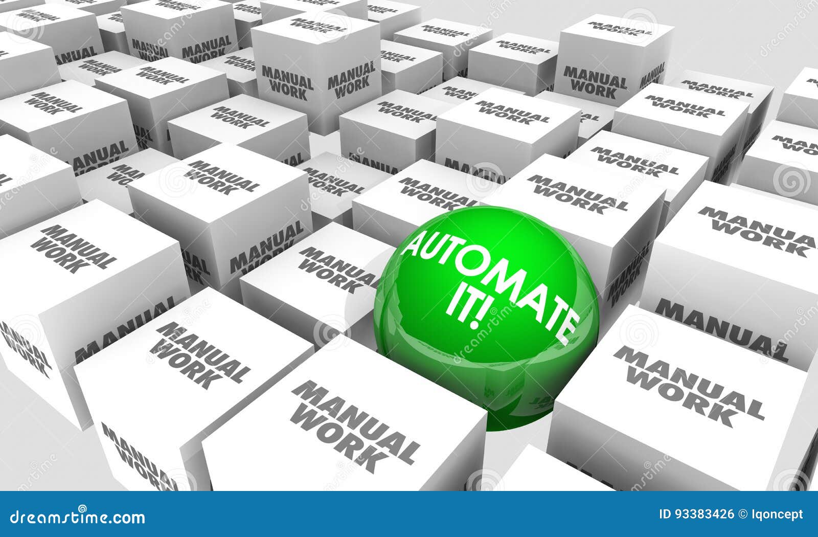 automate it vs manual work tasks sphere cubes