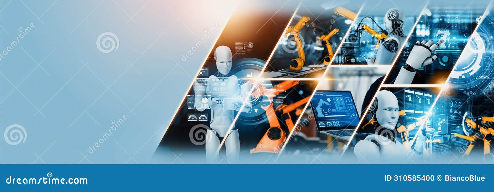 automated ai industry robot and robotic arms assembly in factory production nlp