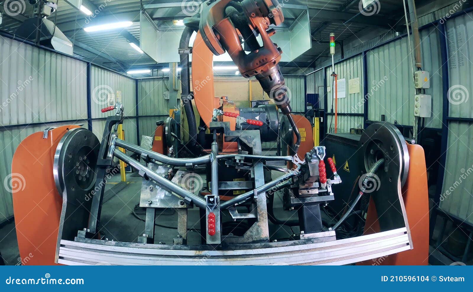 Automated Bike Frame Welding Process Stock Footage Video of