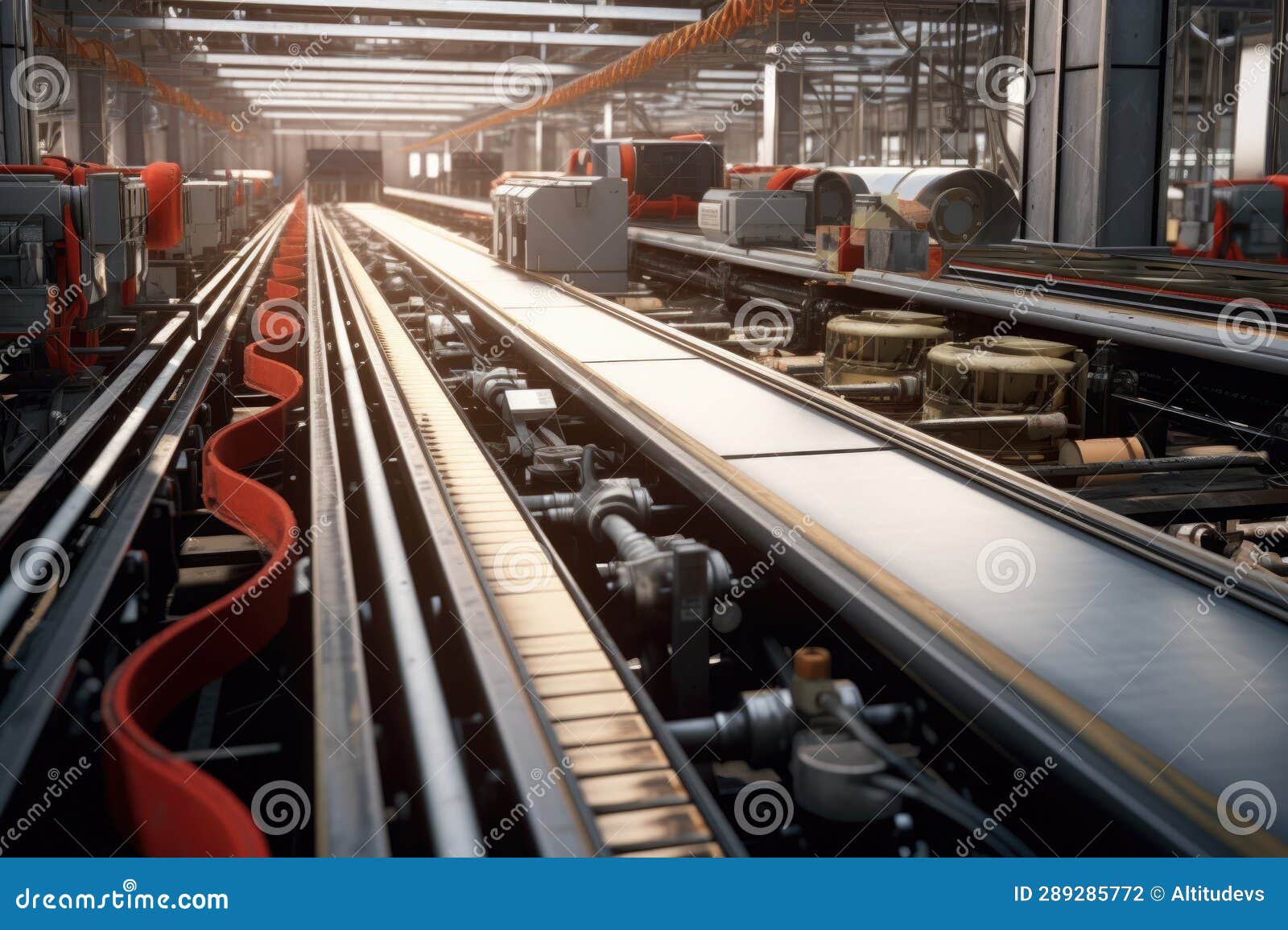 Automated Conveyor Belt with Car Components Stock Photo Image of belt