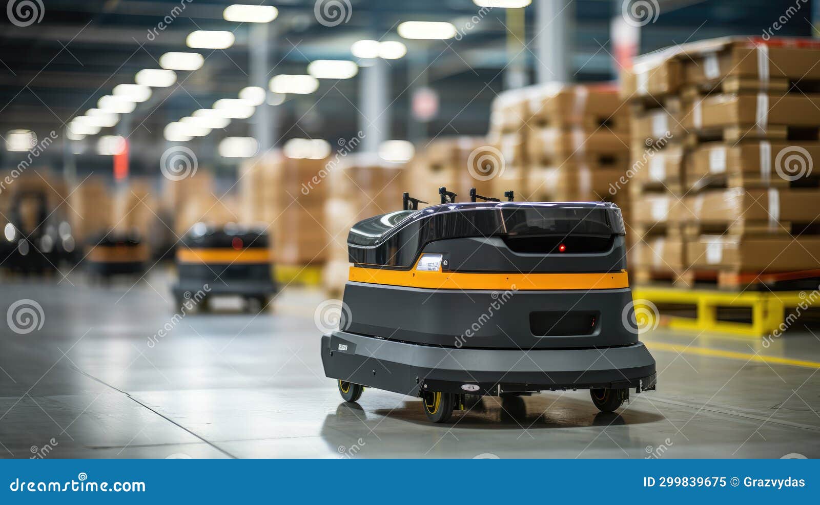 automated modern retail warehouse agv robots for transporting cardboard boxes in distribution logistics center