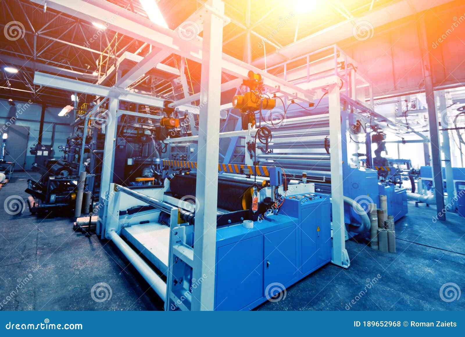 Automated Production Line in Factory. Plastic Bag Stock Photo Image