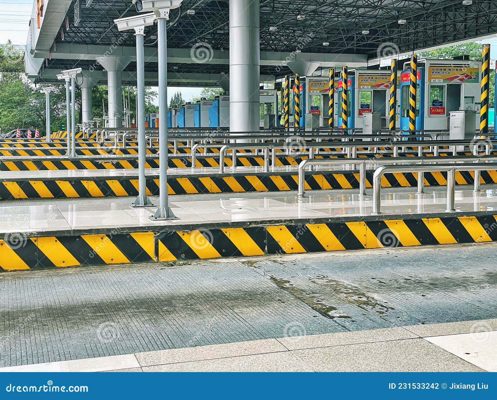 Automatic Barrier for Closed Road, Toll Road. Chengdu, China Editorial ...