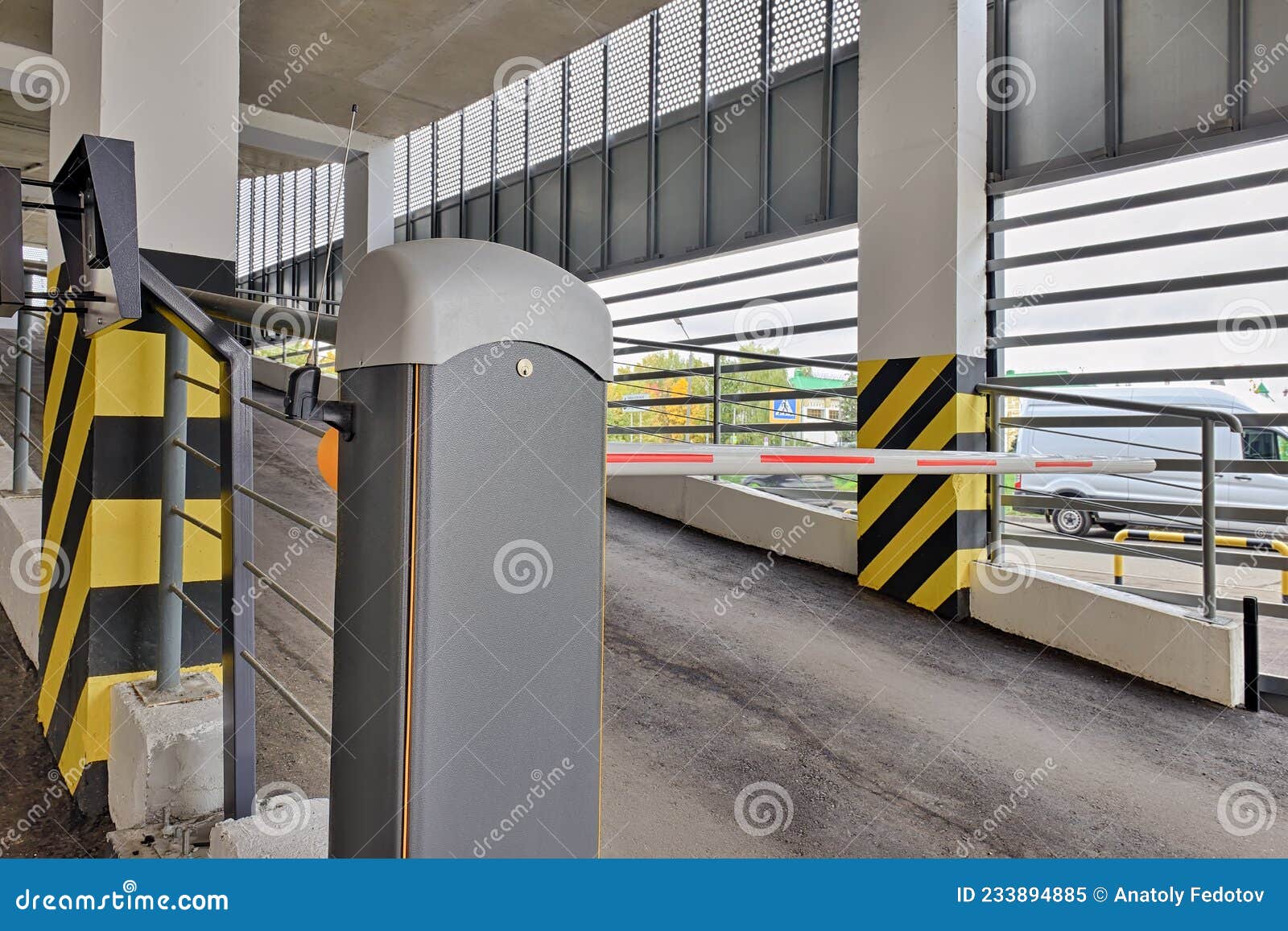 Automatic Barrier Gate at the Entrance To Car Parking Stock Image ...