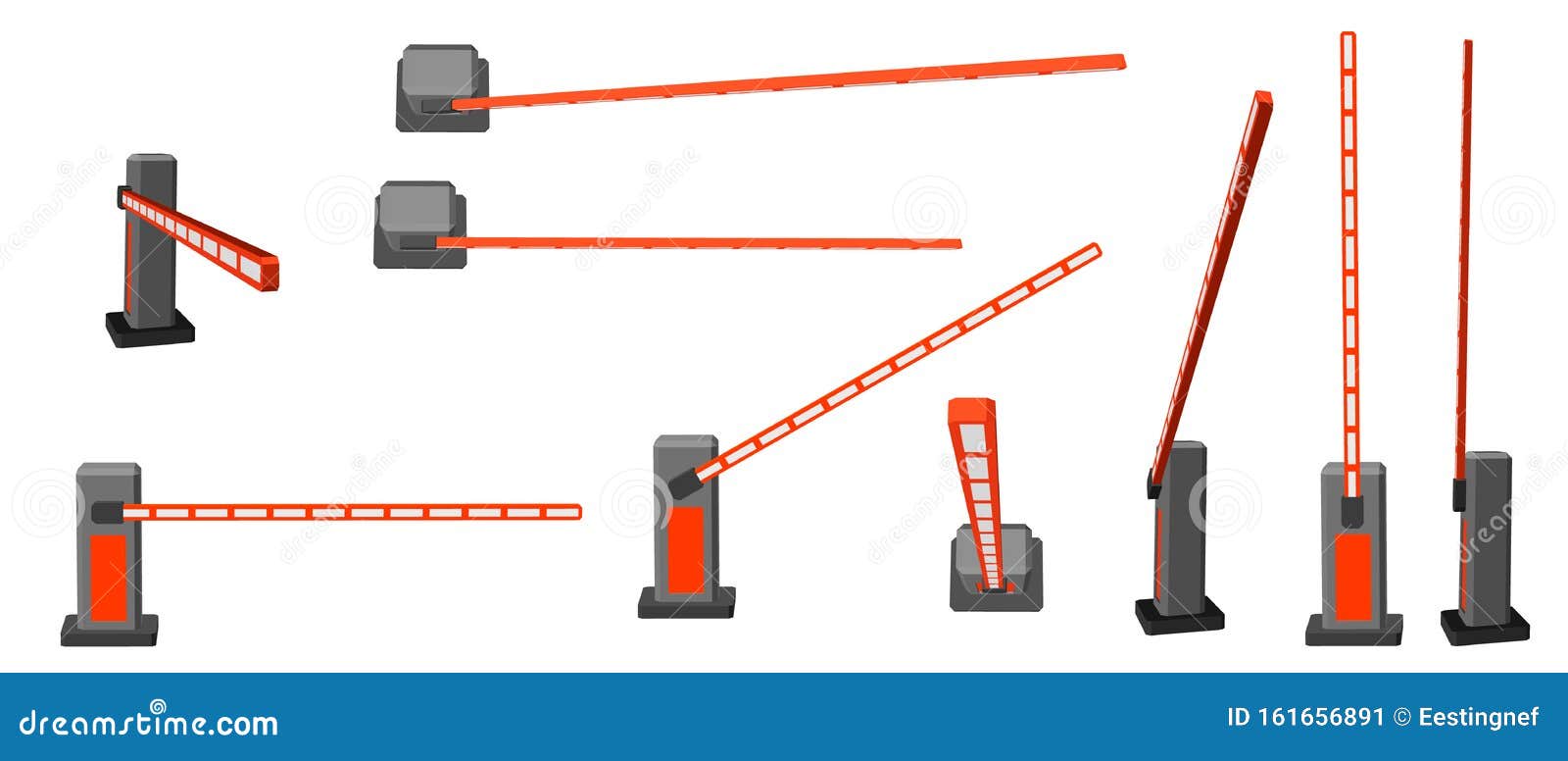 Automatic Barrier. Isolated on White Background. Vector Illustration