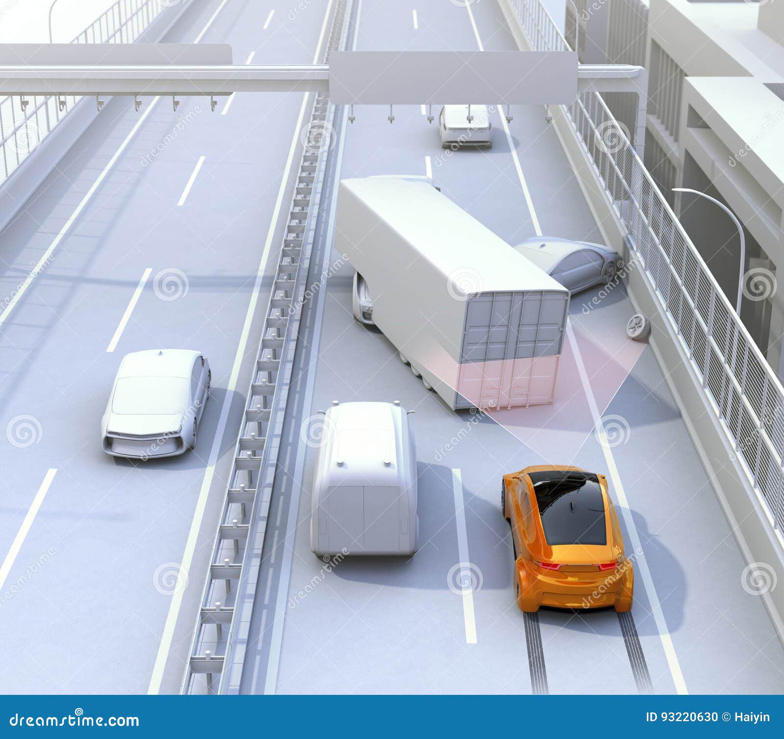 Automatic Braking System Avoid Car Crash from Car Accident Stock
