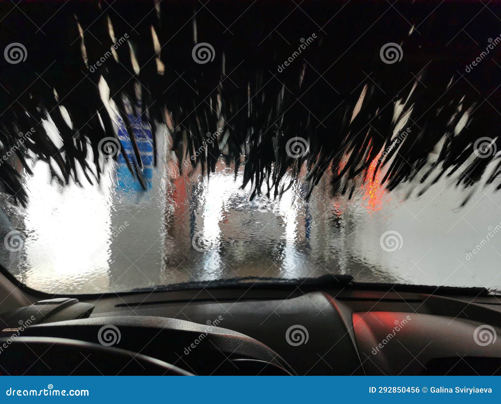 Automatic Car Wash Process. Car Wash View from the Salon Stock Photo Image of texture