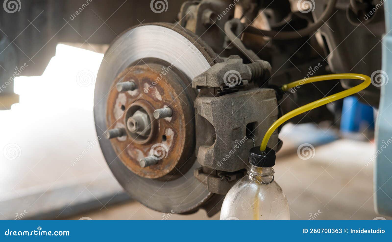 Automatic Change of Brake Fluid in a Car Service. Stock Image Image