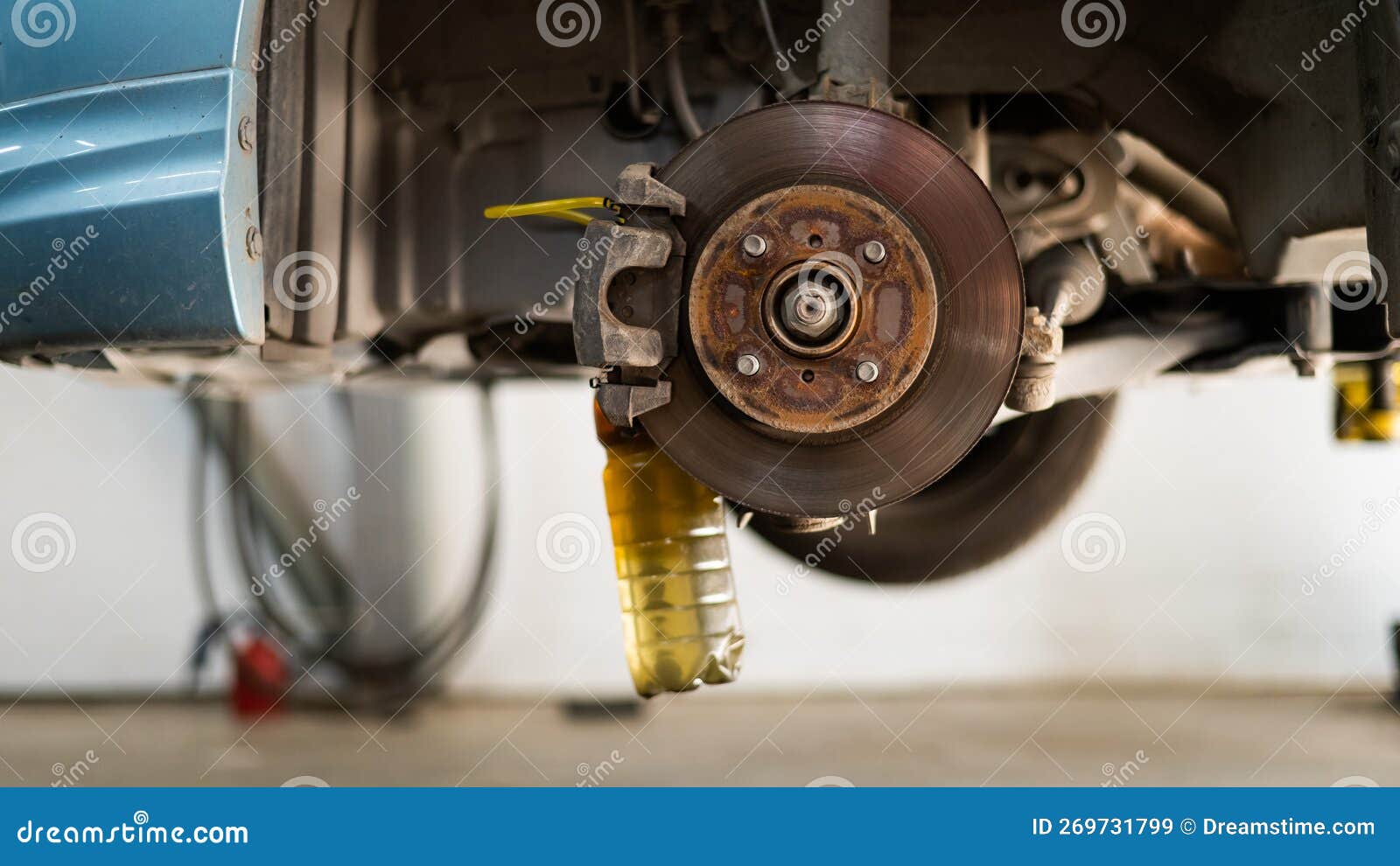 Automatic Change of Brake Fluid in a Car Service. Stock Image Image