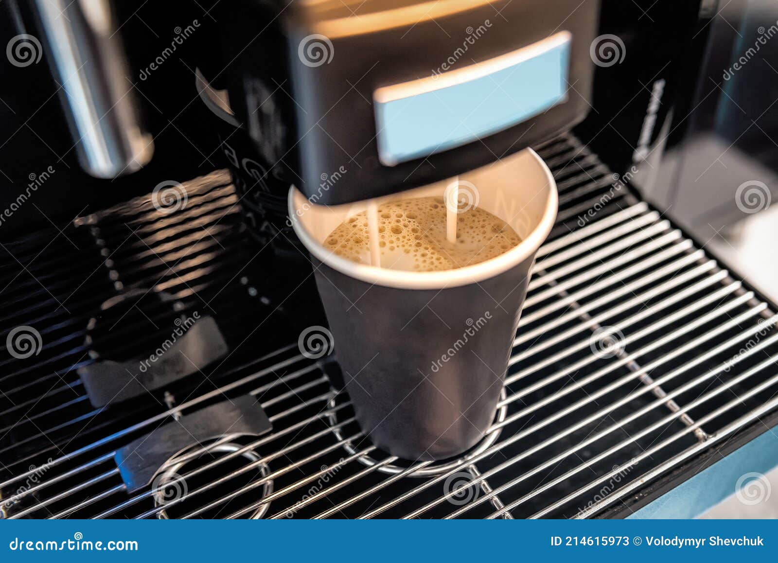 An Automatic Coffee Machine Makes Coffee Stock Image Image of brown