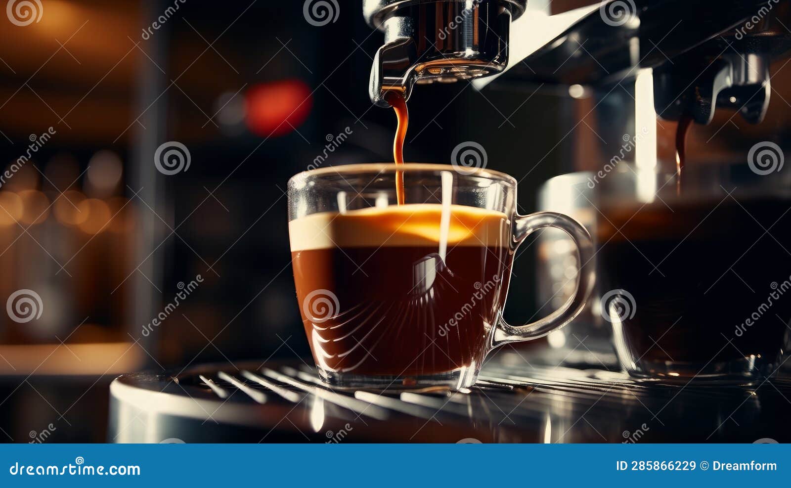 Automatic Coffee Machine Pouring Espresso Drink Stock Image Image of caffeine, preparation