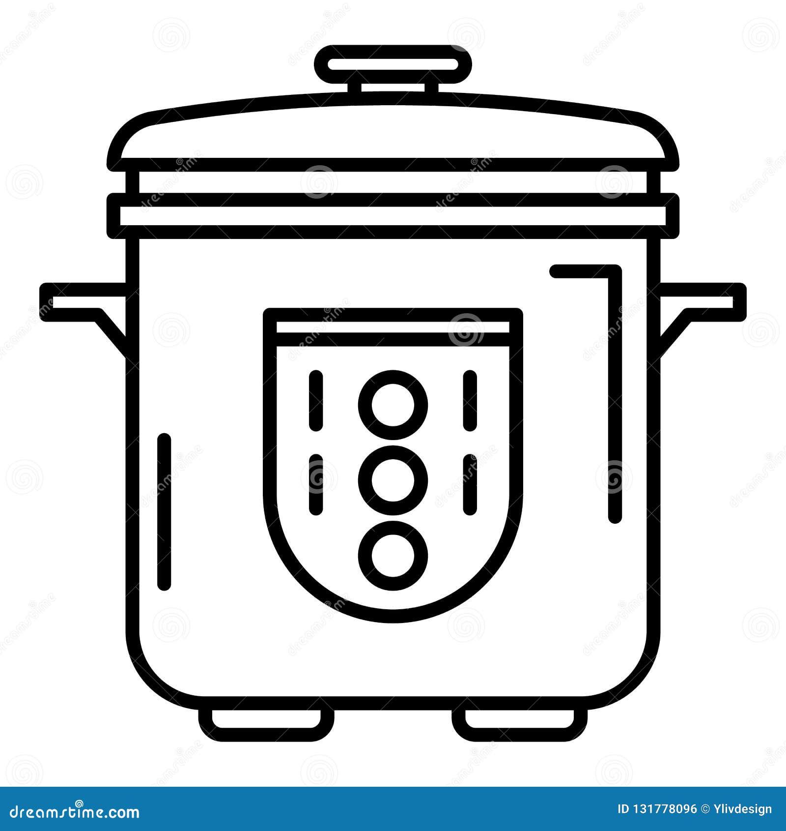 Automatic Cooker Icon, Outline Style Stock Vector Illustration of
