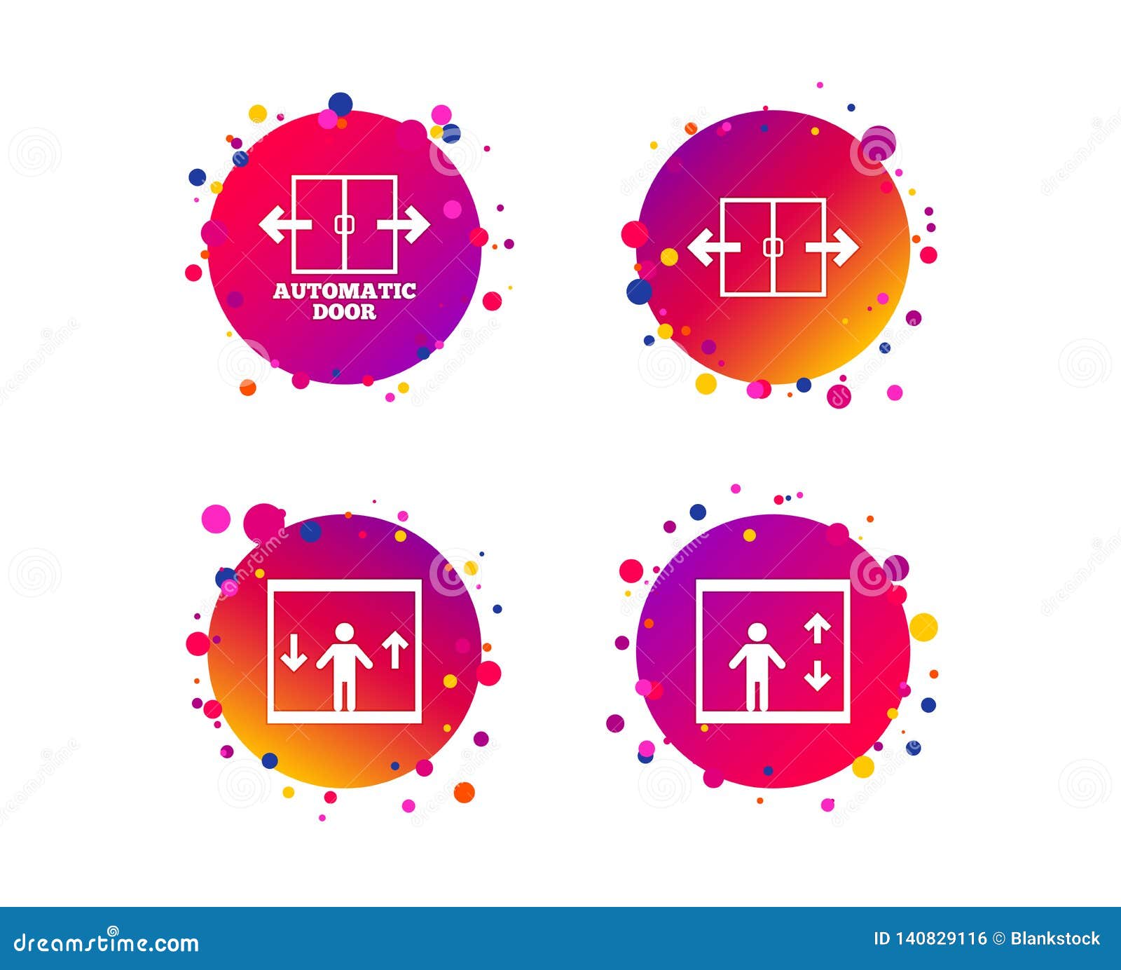 Automatic Door Icons. Elevator Symbols. Vector Stock Vector