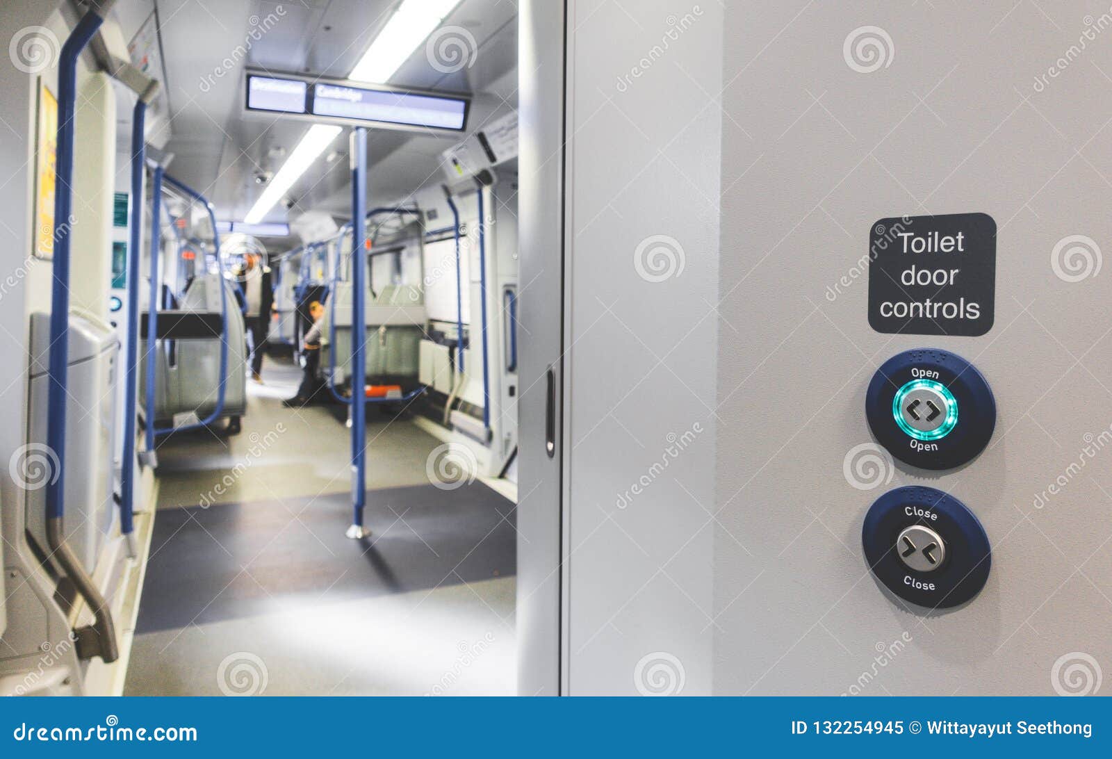 Automatic Door Occupied Lavatory Toiled Open and Close Button on Train