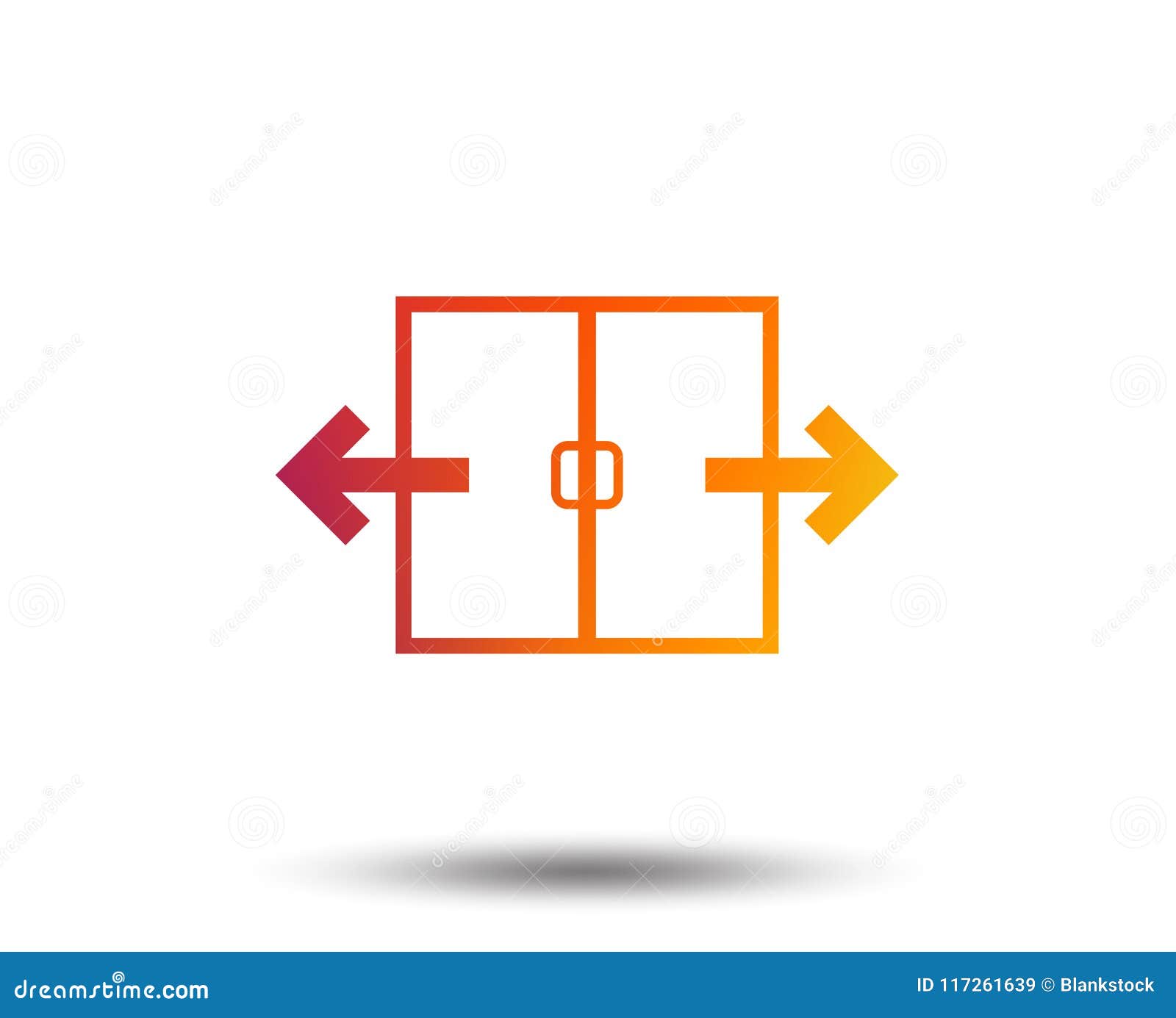 Automatic Door Sign Icon Auto Open Symbol Stock Vector