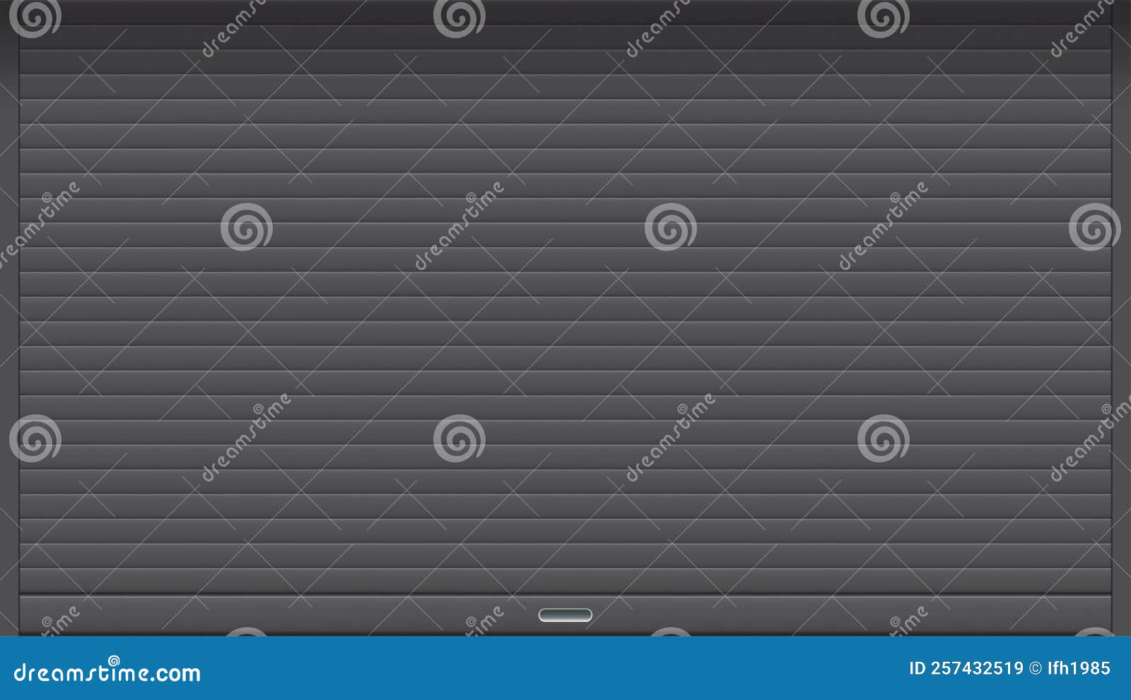 Automatic Garage Door Black Color Front View Stock Vector