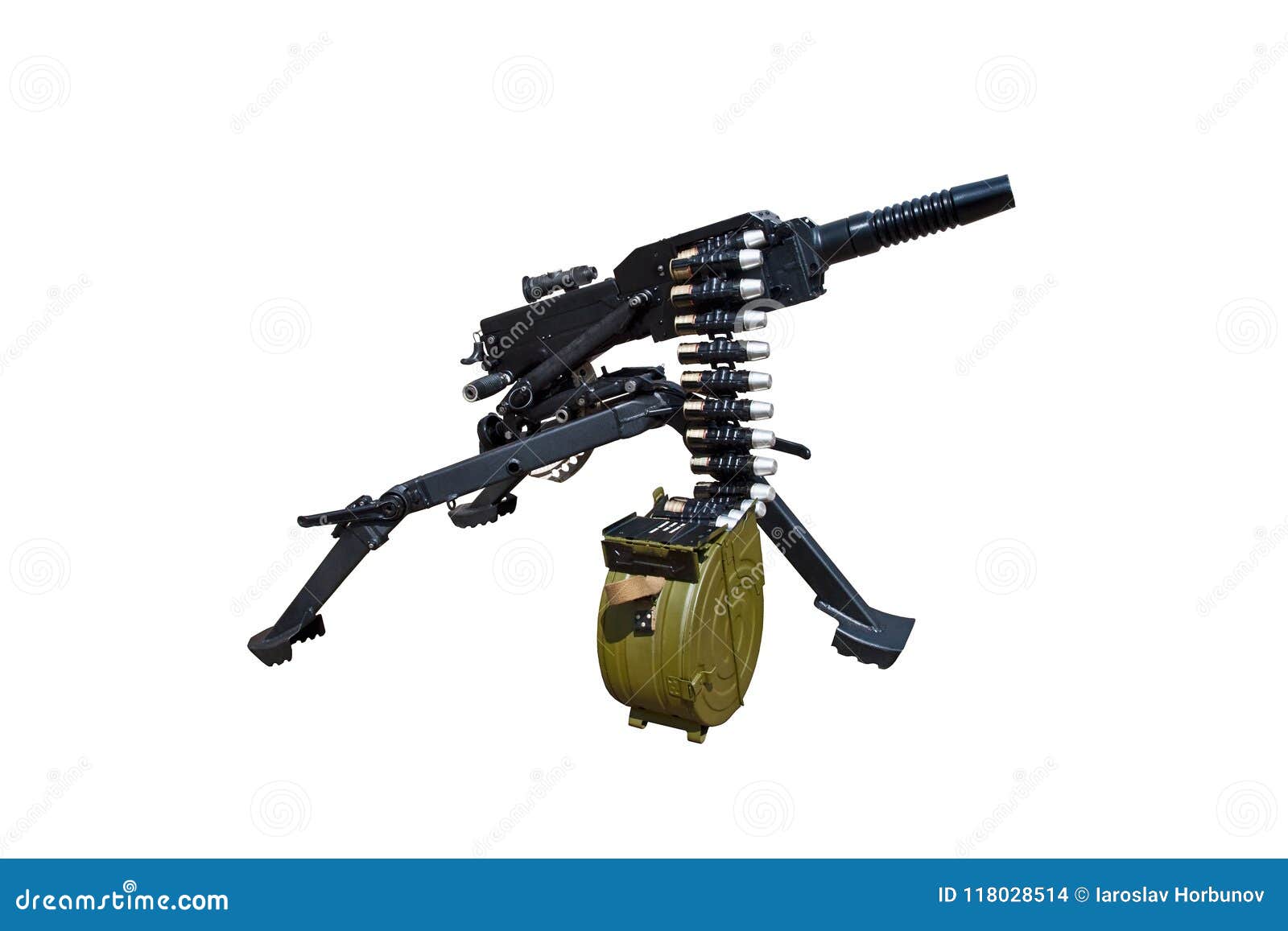 automatic grenade launcher  on a white background