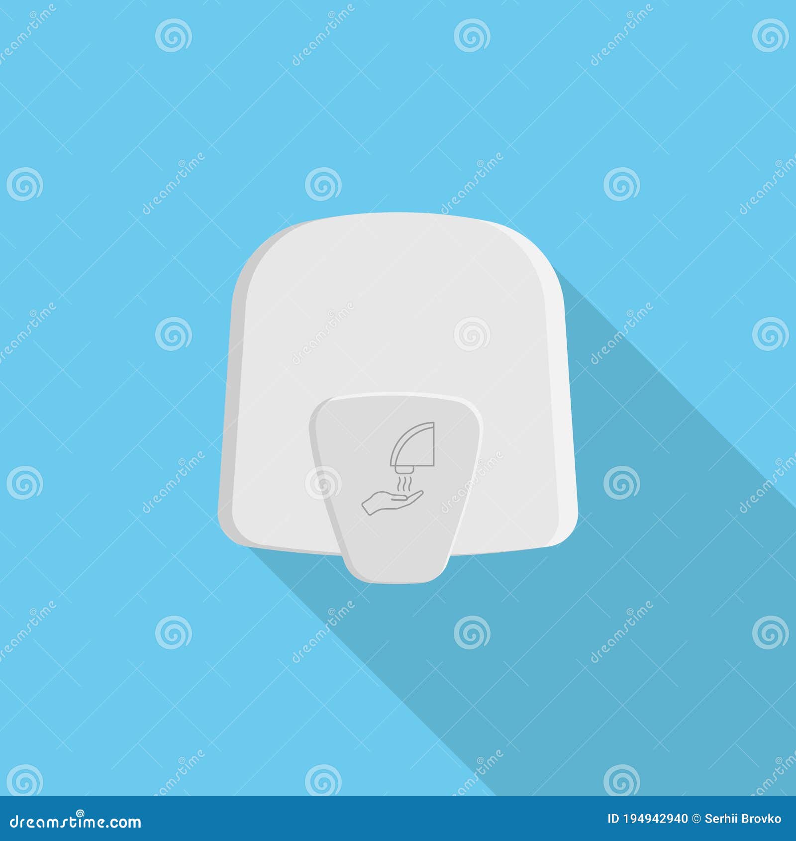 Automatic Hand Dryer Isolated on Background. Vector Illustration Stock