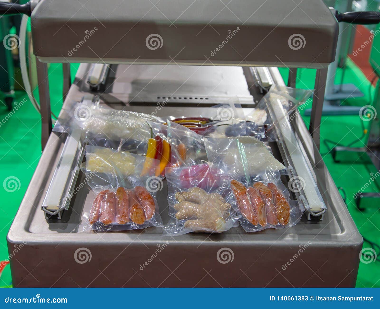 Automatic Heat Sealing Vacuum Machine Stock Image Image of food
