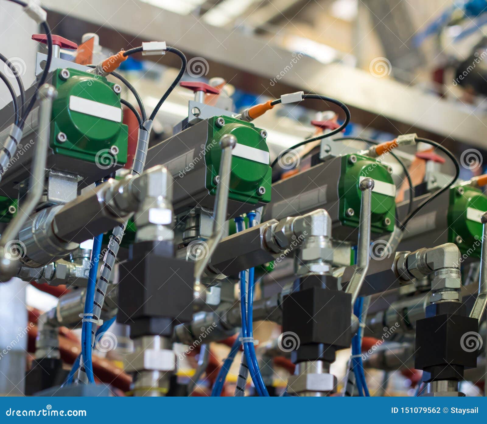 Automatic Hydraulic Industrial Injection Valve System Stock Photo
