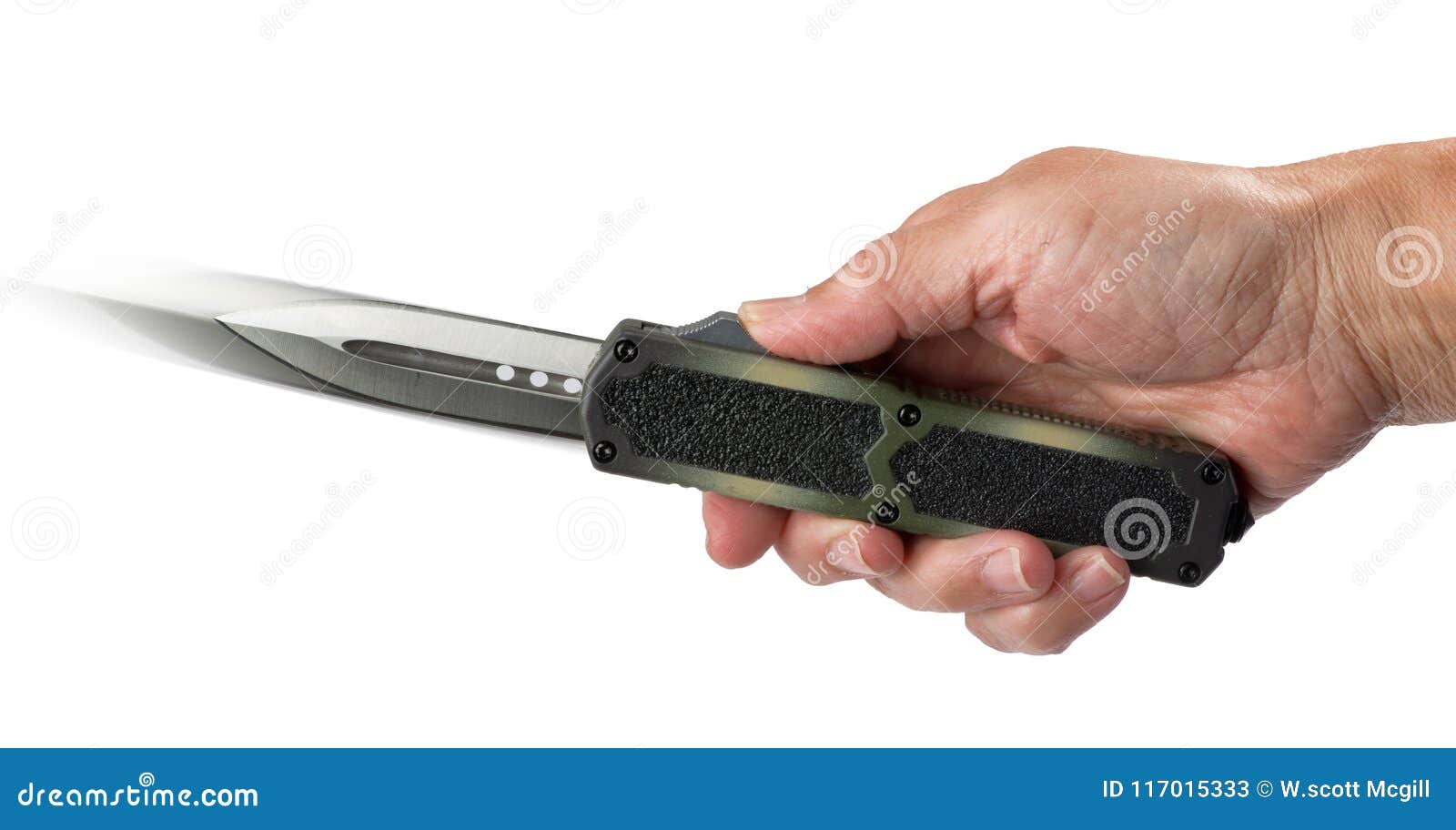 Automatic Knife onened. stock image. Image of armed - 117015333