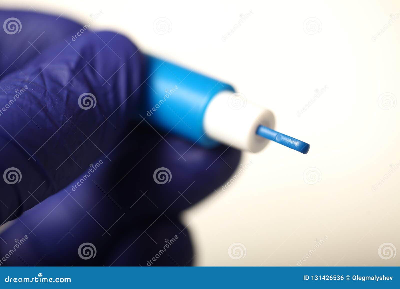 Automatic Lancet for Blood Sampling Analysis Equipment. Stock Photo