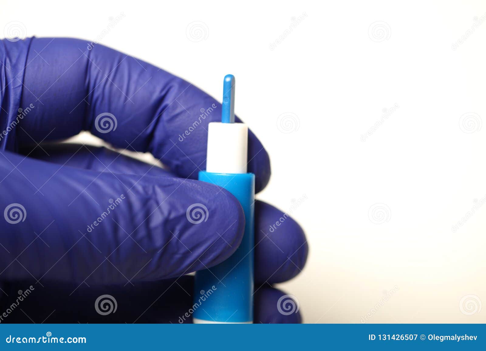 Automatic Lancet for Blood Sampling Analysis Equipment. Stock Image