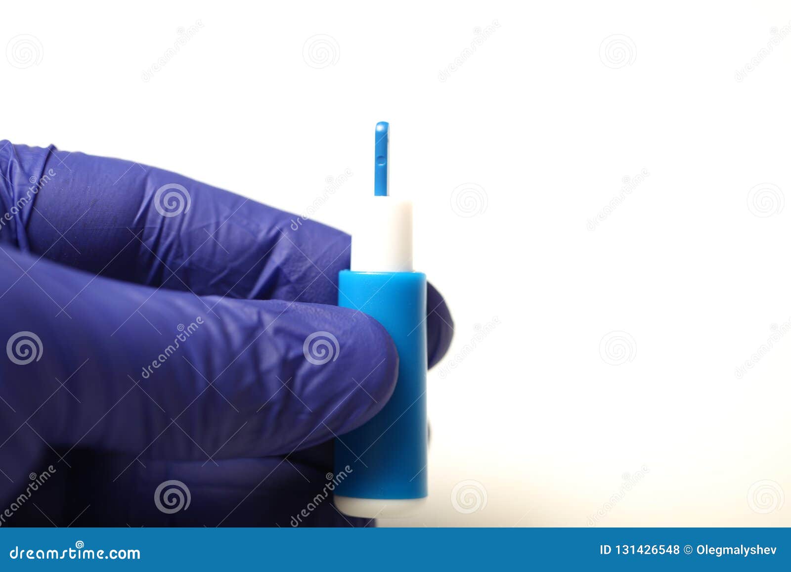 Automatic Lancet for Blood Sampling Analysis Equipment. Stock Photo
