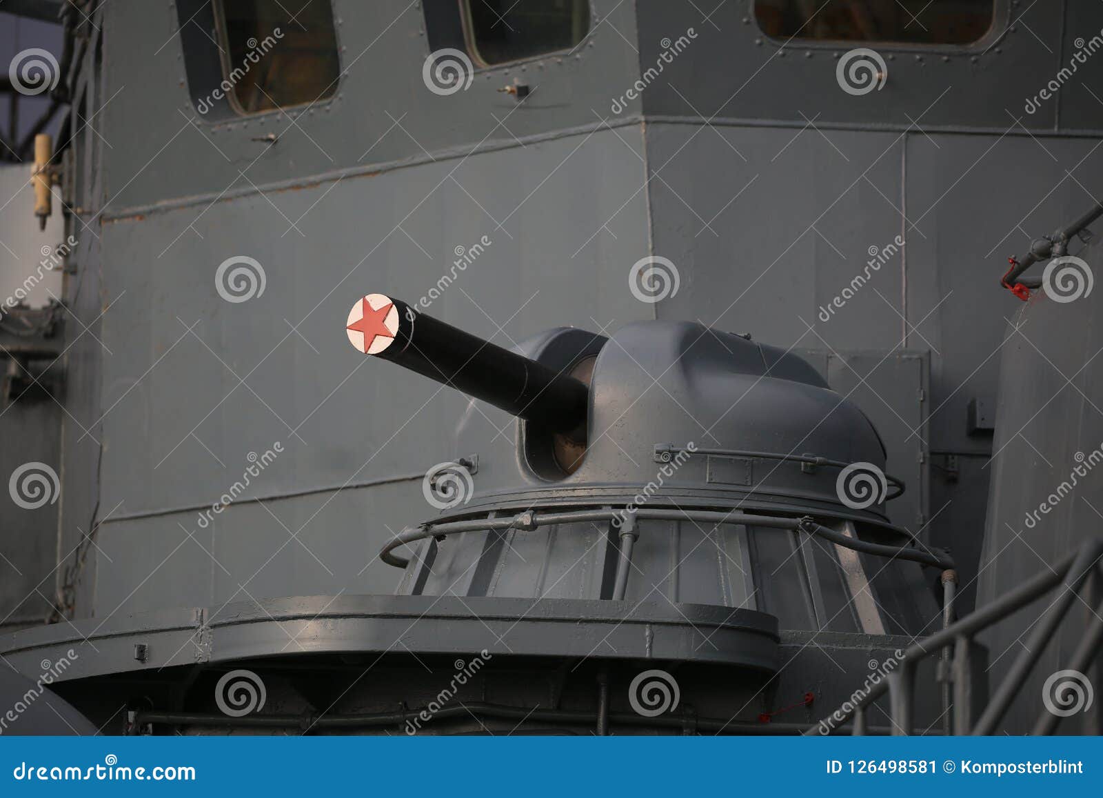 the automatic naval close-in weapon system ak-630 against the backdrop of a ship superstructure