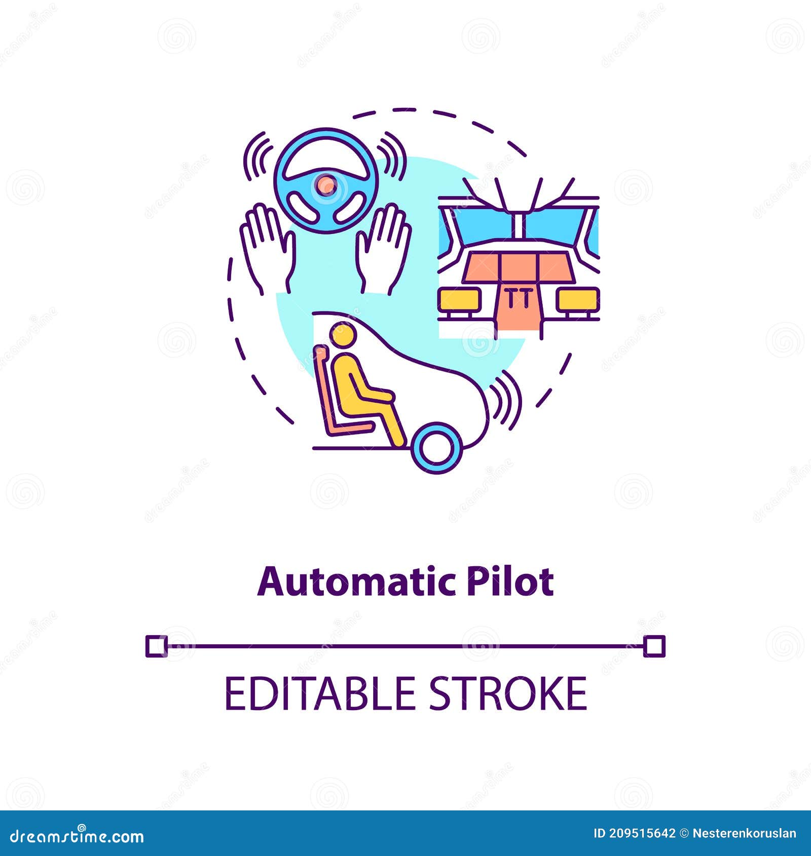 Automatic Pilot Concept Icon Stock Vector Illustration of concept