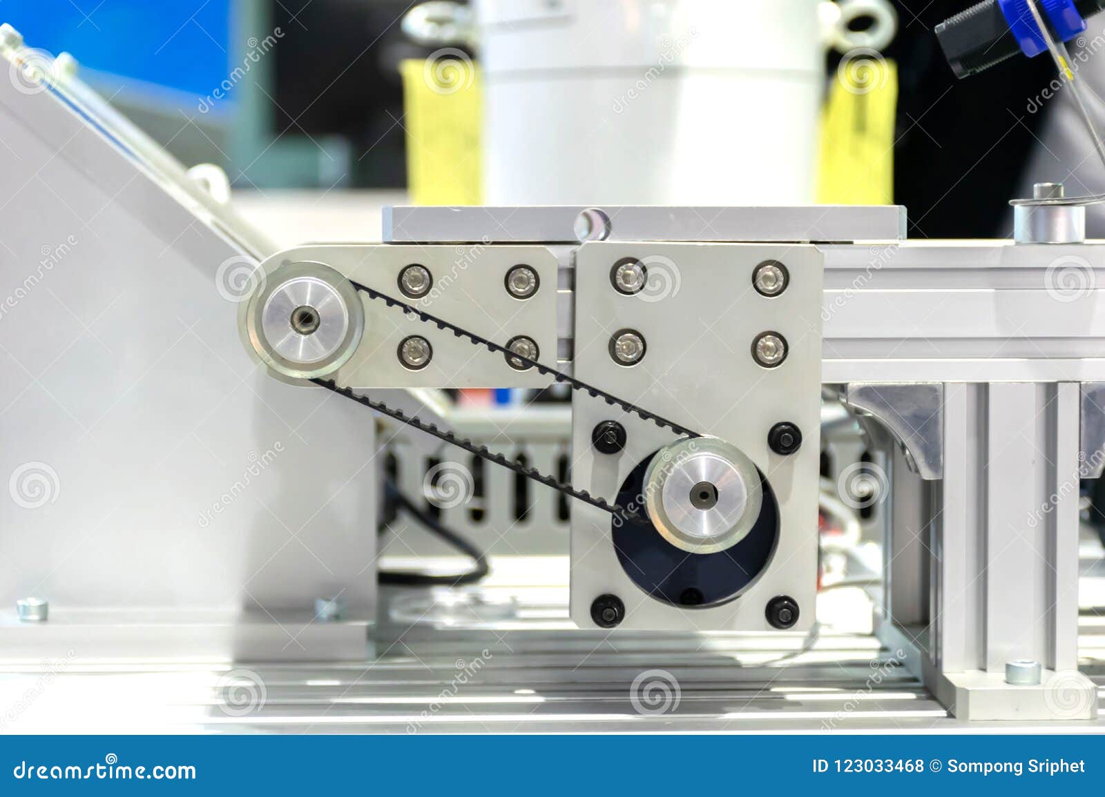 Automatic Production Gear and Belt Industrial Parts Stock Photo Image