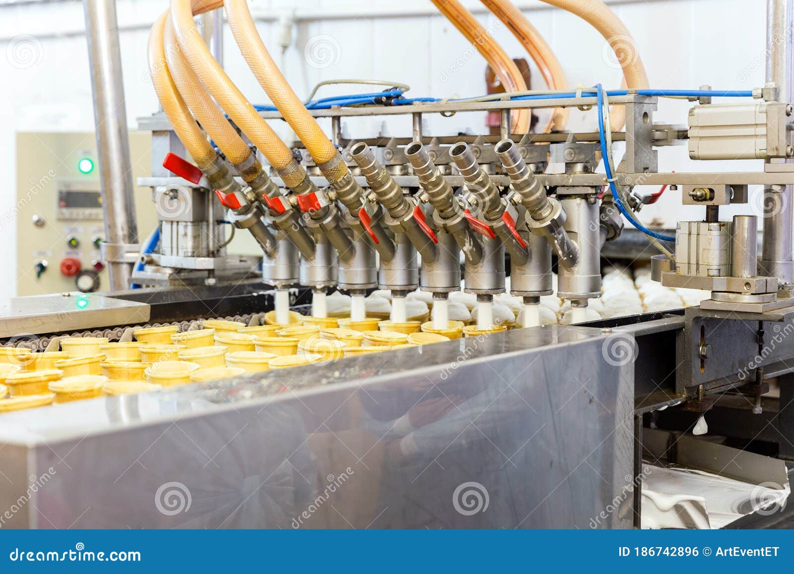 Automatic Production Line of Ice Cream Stock Photo Image of conveyer, ready 186742896